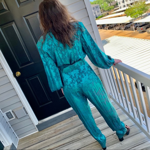 Vintage 80s floral boho romper jumper jumpsuit - Picture 2 of 10